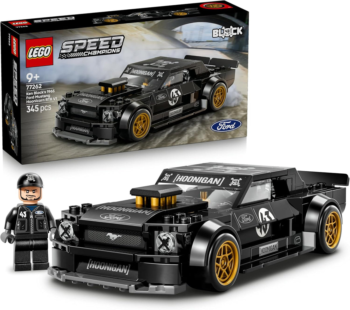 LEGO Speed Champions Ken Blocks 1965 Ford Mustang Hoonicorn V1 Muscle Car (77262) Ages 9+