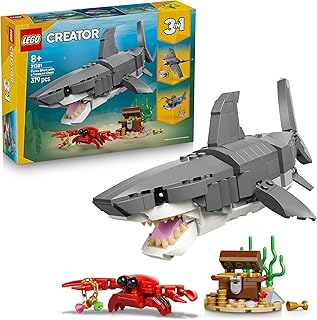 LEGO Creator 3 in 1 Fierce shark with a Treasure Chest Toy (31381) Ages 8+