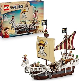 LEGO ONE PIECE The Going Merry Pirate Ship Toy - Play & Display Boat Model with 5 Minifigures incl. Luffy, Zoro & Nami (75639)- for Ages10+  -