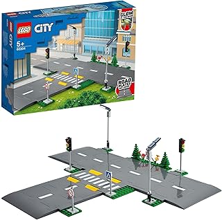 LEGO City Road Plates with traffic lights,Trees & Glow in the Dark Bricks(60304) Ages+5