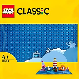 LEGO 11025 Classic Blue Building Plate, Square Base Plate with 26 x 26 Nubs as a Base for Constructions and Other Sets, Construction Toy for Children
